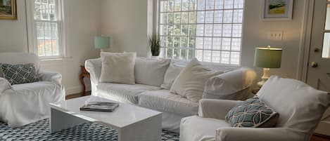 Sunbrella furnishings and soothing coastal colors