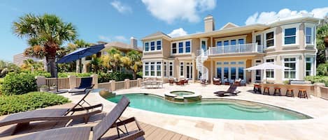 Backyard with Large Pool and Spa