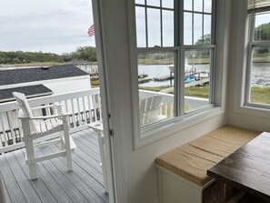 Second floor deck off of the sunroom and the living room. 