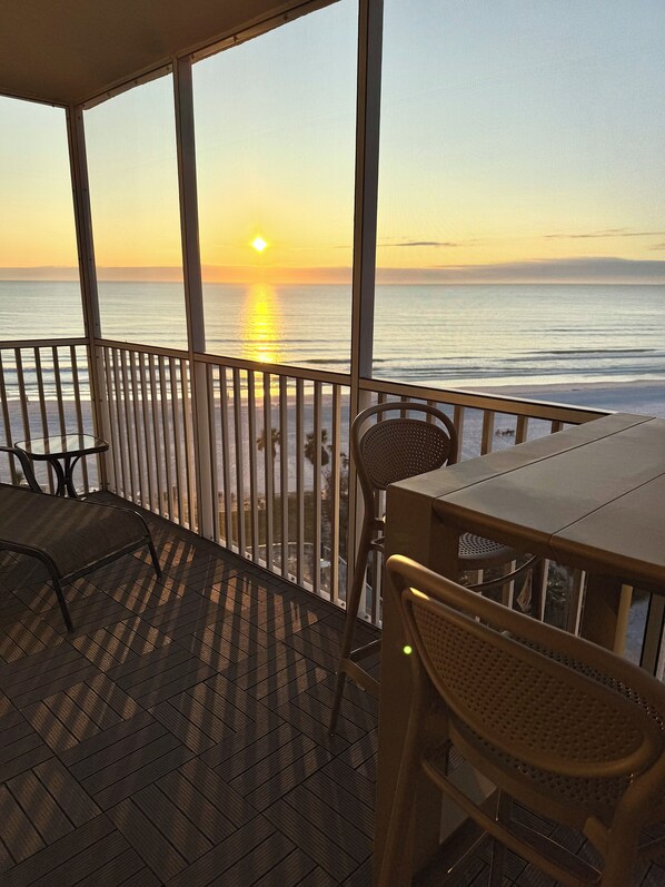 Sunset view from screened patio