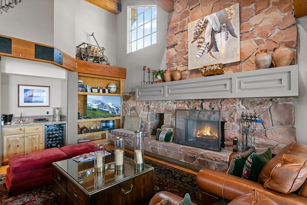 Furniture, Indoors, Living Room, Fireplace, Home Decor