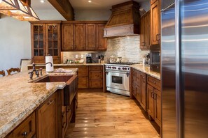 Indoors, Hardwood, Stained Wood, Kitchen, Sink
