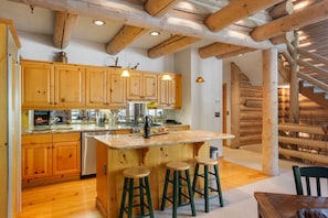 Indoors, Staircase, House, Hardwood, Kitchen