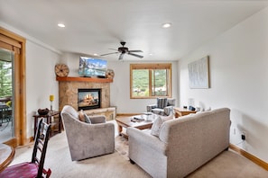 Home Decor, Table, Furniture, Ceiling Fan, Living Room
