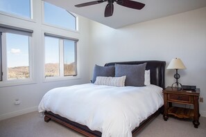 Ceiling Fan, Bedroom, Indoors, Room, Bed