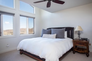Ceiling Fan, Bedroom, Indoors, Room, Bed