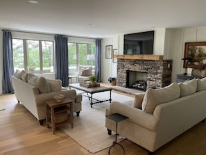 Living room with beautiful Lake View!