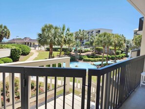 Balcony Stairs to Pool and Beach 