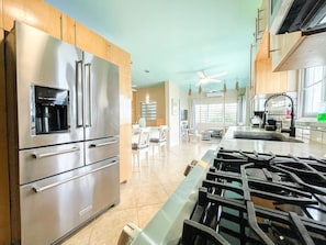 Refrigerator with ice maker and filtered water.