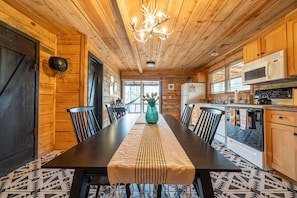 Dining table for 4, enjoy your meals inside or out.