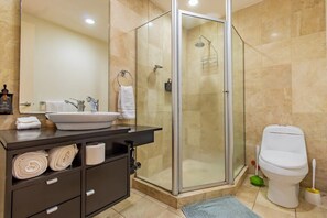 Clean and elegant bathroom in Santa Fe.