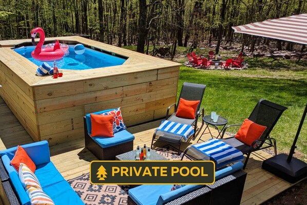 Enjoy our brand new private saltwater pool!  Perfect for family gatherings!  Open Memorial Day - Labor Day