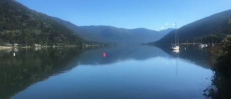 Views over Kootenay lake from behind the property