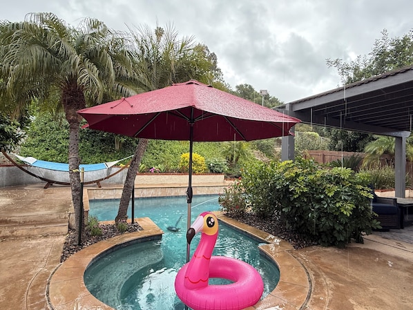 Dive into relaxation in your private backyard oasis