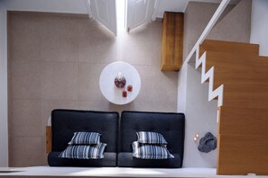 Living area with sofa and coffee table
