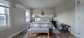Downstairs bedroom, queen memory foam mattress, includes a sitting area for 2
