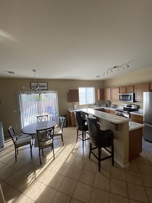 kitchen and dining area