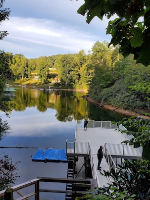 2 Tier Dock For Fishing and Swimming. The water is approx. 33 ft deep at the doc