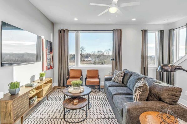Spacious, thoughtfully designed living space providing room for the entire group to gather