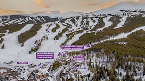 Ski access aerial map of The Bear's Den