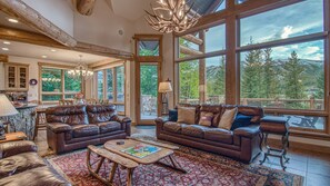 Great room with ski area views