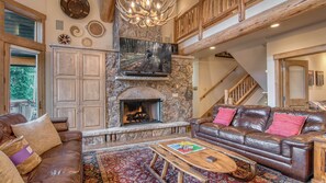 Great room with fireplace