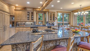 Kitchen with bar seating