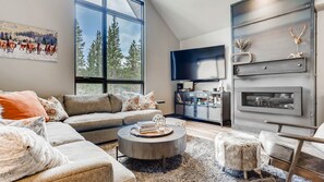 Great room with fireplace