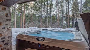 Private hot tub on lower patio