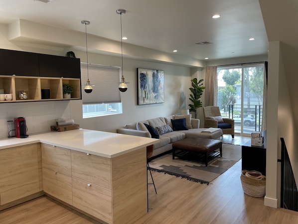 living room/kitchen area