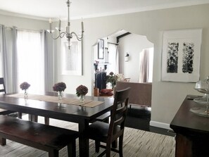 Dining room over looking to the living room