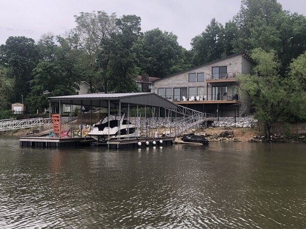 Lakeside view of House