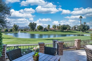 Lake view with fountain