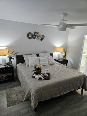Master suite with comfortable king size bed and 55 “ Samsung smart tv 