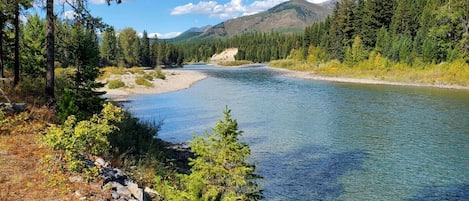 View up river from the deck