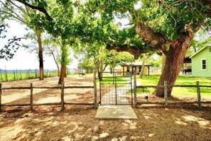 The other 2 bedroom house is on your right as you walk through the entrance. 