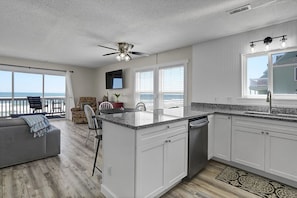 Open floor plan with living room and kitchen