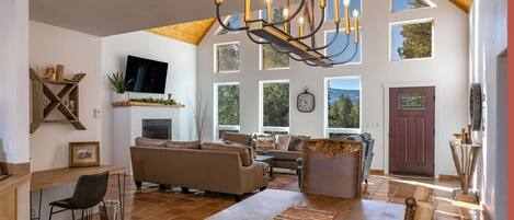 Walk into the open concept living area on the main level and take in the views.