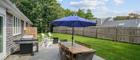 Beautiful Patio with dining for 8, Grill and fire table-7 Deer Run Rd-Harwich-Cape Cod-