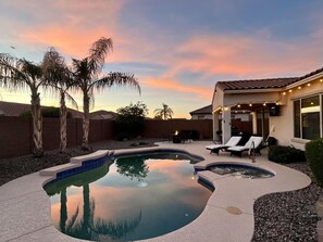 West facing backyard to enjoy fabulous sunsets and starry nights!