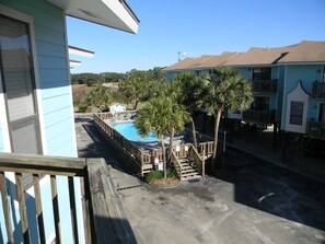 View towards the complex pool