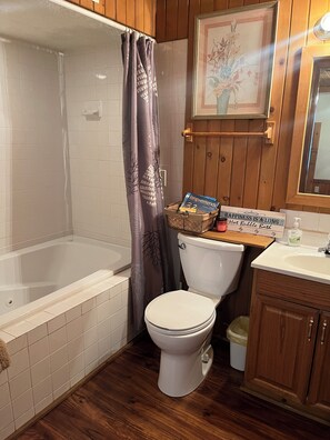 downstairs master bathrrom with jacuzzi tub. Bedroom En Suite bath.