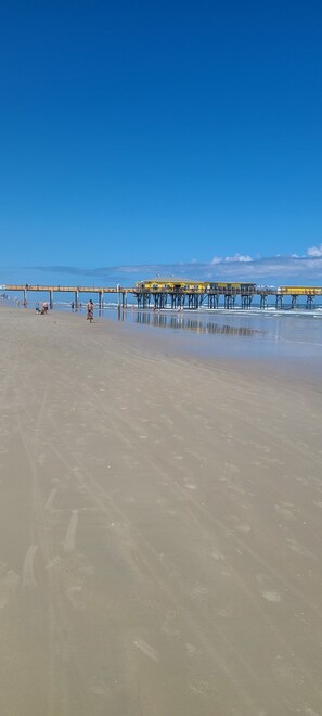 View to the north to Sunglow Pier and Crabby Joe's. A short walk for lunch.