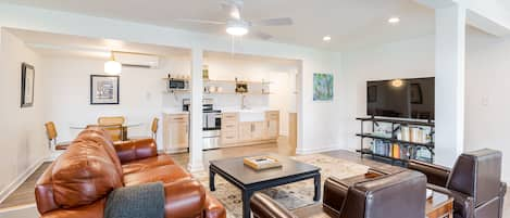 living room and kitchen