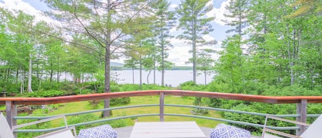 Deck seating area off the main floor living room.  