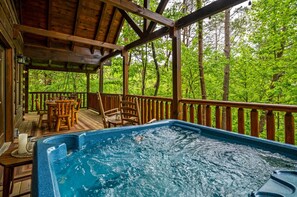 Hot Tub on wrap around porch.