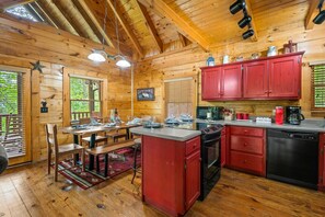 Open concept Kitchen fully equipped. Dining area that seats 10.
