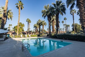 The pool is located just across the driveway with quick and easy access