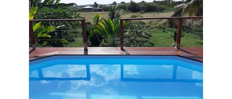 piscine vue sur le jardin