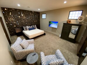 Master bedroom- King bed and sitting area